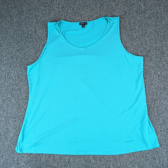 J. Jill Wearever Scoop Neck Tank Top Plus Size Women 2X Turquoise Stretch Jersey — photo 2